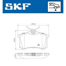 Brake Pad Set VKBP90047 SKF VKBP 90047 OE Ref 1607083280