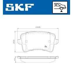Brake Pad Set VKBP90052 SKF VKBP 90052 OE Ref 8K0698451