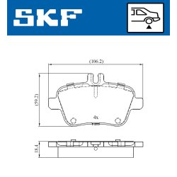 Brake Pad Set VKBP90056 SKF VKBP 90056 OE Ref 0064202320