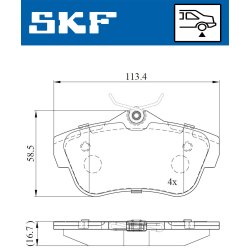 Brake Pad Set VKBP90061 SKF VKBP 90061 OE Ref 425367 SKF