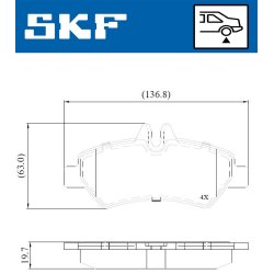 Brake Pad Set VKBP90071E SKF VKBP 90071 E OE Ref 0044206920
