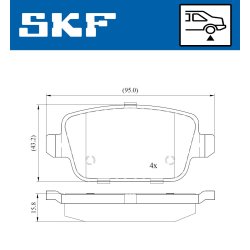 Brake Pad Set VKBP90072 SKF VKBP 90072 OE Ref 1439867