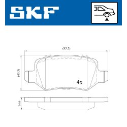 Brake Pad Set VKBP90074 SKF VKBP 90074 OE Ref 1684200420