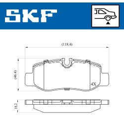 Brake Pad Set VKBP90080 SKF VKBP 90080 OE Ref 4474200120
