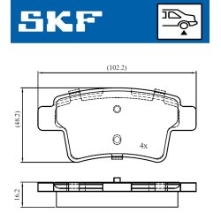 Brake Pad Set VKBP90088 SKF VKBP 90088 OE Ref 1611141080