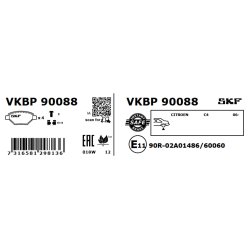 Brake Pad Set VKBP90088 SKF VKBP 90088 OE Ref 1611141080 SKF