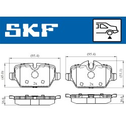 Brake Pad Set VKBP90090 SKF VKBP 90090 OE Ref 34121288889