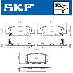 Brake Pad Set VKBP90107A SKF VKBP 90107 A OE Ref 044608H385