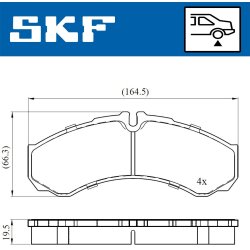 Brake Pad Set VKBP90130 SKF VKBP 90130 OE Ref 1906401