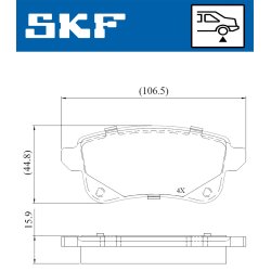 Brake Pad Set VKBP90134 SKF VKBP 90134 OE Ref 440608061R