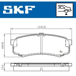 Brake Pad Set VKBP90136 SKF VKBP 90136 OE Ref 4605A389