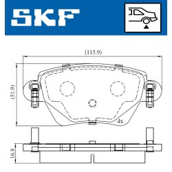 Brake Pad Set VKBP90170 SKF VKBP 90170 OE Ref 1121892