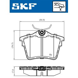 Brake Pad Set VKBP90186 SKF VKBP 90186 OE Ref 1617264780