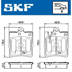 Brake Pad Set VKBP90199 SKF VKBP 90199 OE Ref 0034202820