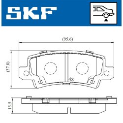 Brake Pad Set VKBP90208A SKF VKBP 90208 A OE Ref 0446602020