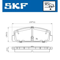 Brake Pad Set VKBP90255 SKF VKBP 90255 OE Ref GJYA2643Z SKF
