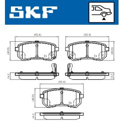 Brake Pad Set VKBP90276A SKF VKBP 90276 A OE Ref 583020XA00 SKF