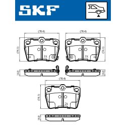 Brake Pad Set VKBP90288A SKF VKBP 90288 A OE Ref 0446642010
