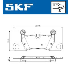 Brake Pad Set VKBP90297 SKF VKBP 90297 OE Ref 95835293900 SKF