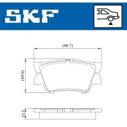 Brake Pad Set VKBP90307 SKF VKBP 90307 OE Ref 0446602220