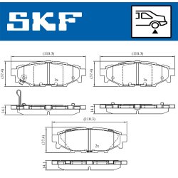 Brake Pad Set VKBP90357A SKF VKBP 90357 A OE Ref 26696AG000