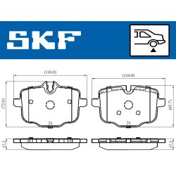 Brake Pad Set VKBP90366 SKF VKBP 90366 OE Ref 34208093728