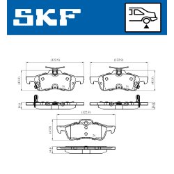 Brake Pad Set VKBP90368A SKF VKBP 90368 A OE Ref 43022TV0E00 SKF