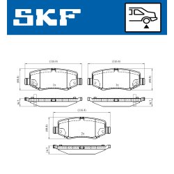 Brake Pad Set VKBP90374A SKF VKBP 90374 A OE Ref 68003776AA SKF