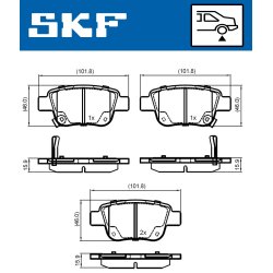Brake Pad Set VKBP90384A SKF VKBP 90384 A OE Ref 0446605010