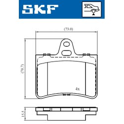 Brake Pad Set VKBP90400 SKF VKBP 90400 OE Ref 1617257280