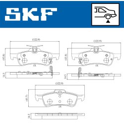 Brake Pad Set VKBP90401A SKF VKBP 90401 A OE Ref 044660D010