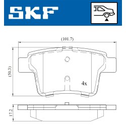 Brake Pad Set VKBP90407 SKF VKBP 90407 OE Ref 1356392