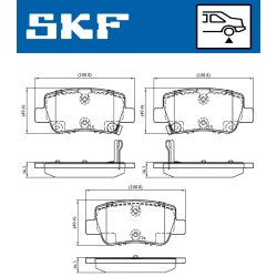 Brake Pad Set VKBP90458A SKF VKBP 90458 A OE Ref 0446605040