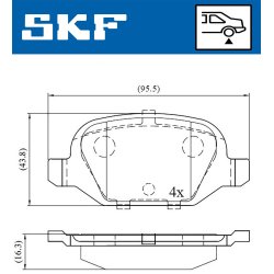 Brake Pad Set VKBP90472 SKF VKBP 90472 OE Ref 71770004