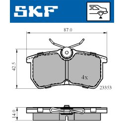 Brake Pad Set VKBP90484 SKF VKBP 90484 OE Ref 1075565 SKF
