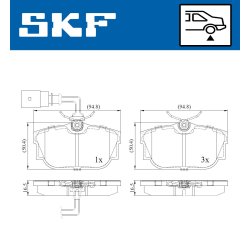 Brake Pad Set VKBP90493E SKF VKBP 90493 E OE Ref 701698451