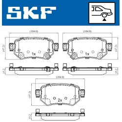 Brake Pad Set VKBP90497A SKF VKBP 90497 A OE Ref GDYL2643Z SKF
