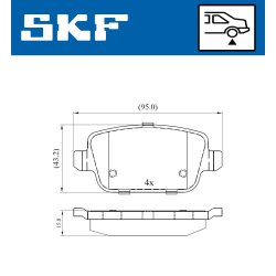 Brake Pad Set VKBP90498 SKF VKBP 90498 OE Ref 1438867