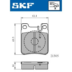 Brake Pad Set VKBP90502 SKF VKBP 90502 OE Ref 05143633AA