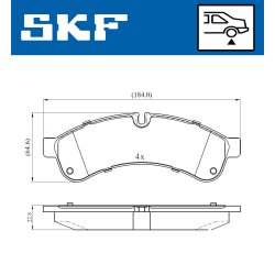 Brake Pad Set VKBP90534 SKF VKBP 90534 OE Ref 42555633