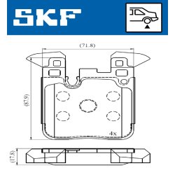 Brake Pad Set VKBP90554 SKF VKBP 90554 OE Ref 34118099354