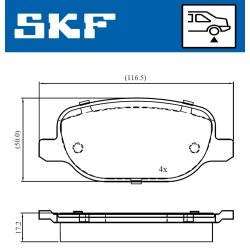 Brake Pad Set VKBP90565 SKF VKBP 90565 OE Ref 71772223