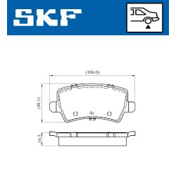 Brake Pad Set VKBP90582 SKF VKBP 90582 OE Ref 1426144