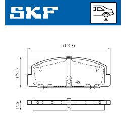 Brake Pad Set VKBP90587 SKF VKBP 90587 OE Ref FA6749230