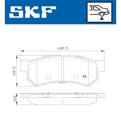 Brake Pad Set VKBP90588 SKF VKBP 90588 OE Ref 96800089 SKF