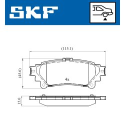Brake Pad Set VKBP90604 SKF VKBP 90604 OE Ref 044660K010