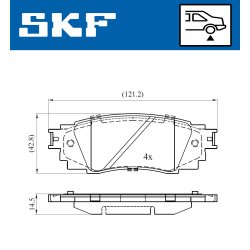 Brake Pad Set VKBP90630 SKF VKBP 90630 OE Ref 0446602370
