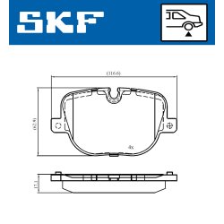 Brake Pad Set VKBP90707 SKF VKBP 90707 OE Ref LR015577