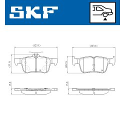 Brake Pad Set VKBP90708 SKF VKBP 90708 OE Ref 2018449 SKF