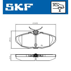 Brake Pad Set VKBP90709 SKF VKBP 90709 OE Ref C2C20585